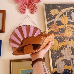 Tory Burch Tan Wedge Heels